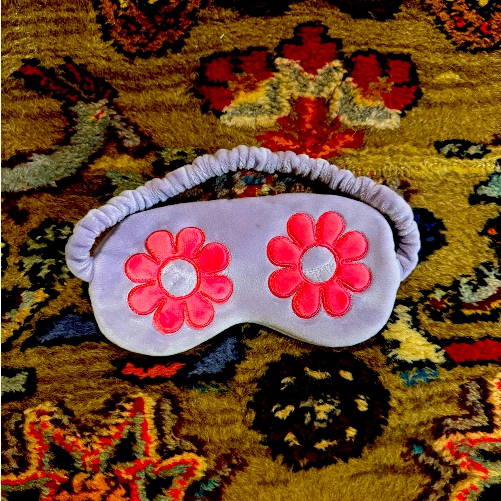Sleeping eye patch cute flower embroidered edges